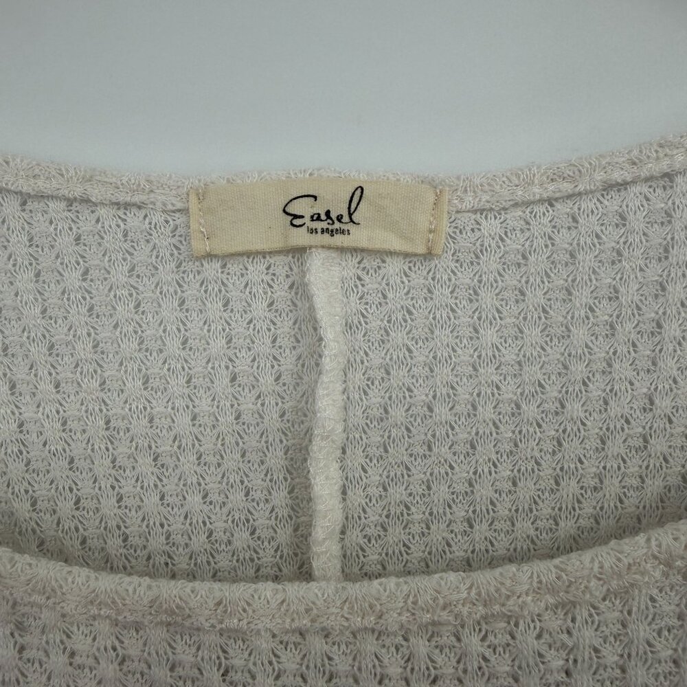 Easel Boho Patchwork Shirt Size Medium Waffle Ove… - image 5